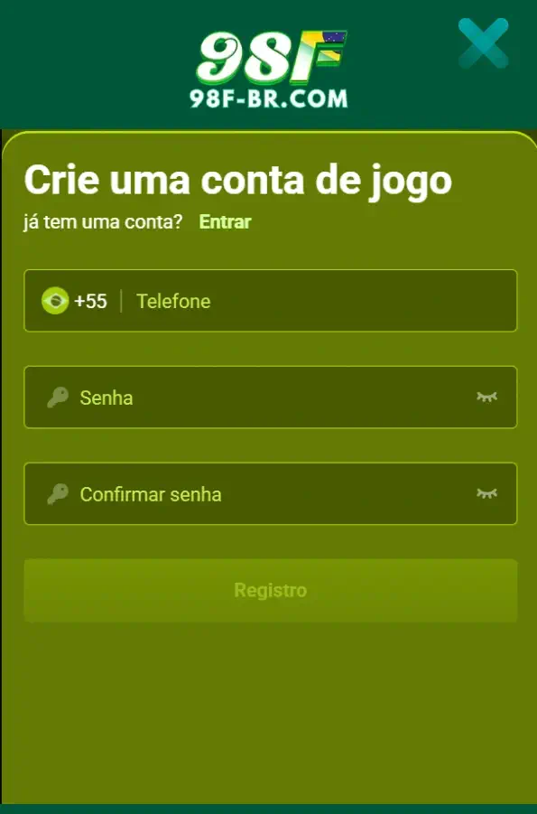 98F registro passo a passo para novos jogadores